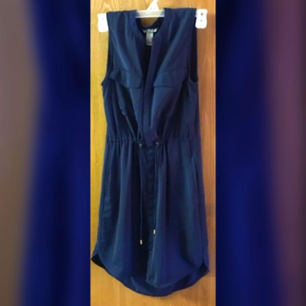 H&M Navy Cinch Sleeveless Dress